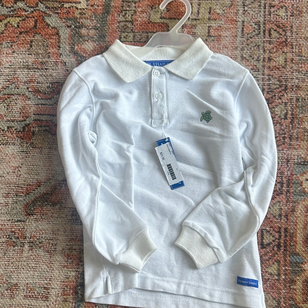 White Kids Polo Shirt with Embroidered Logo